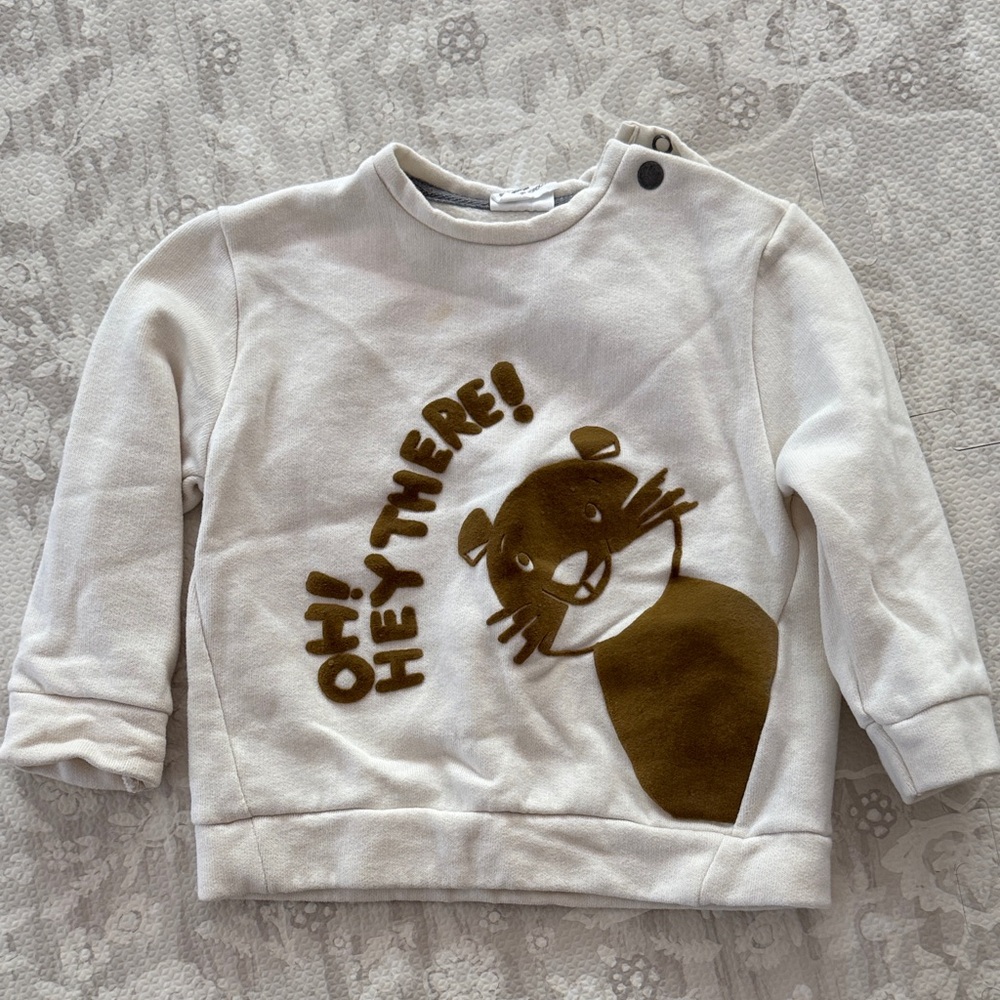Kids Cream Animal Print Sweatshirt size 12-18m